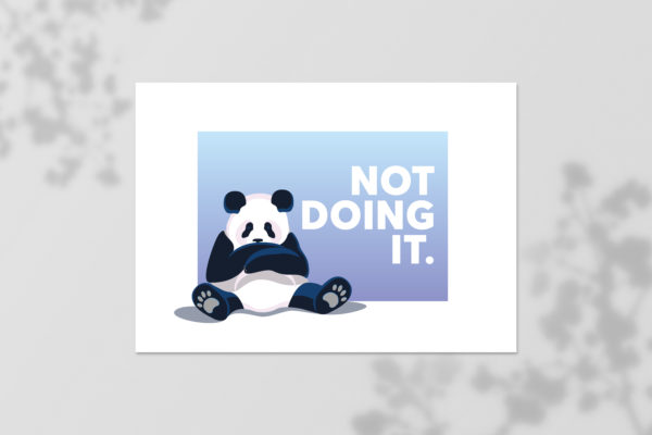 Not doing it - grumpy panda, part of a grumpy bear series of bear illustrations