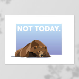 Not today - grumpy grizzly, part of a grumpy bear series of bear illustrations